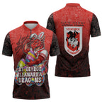 Personalized St. George Illawarra Dragons Zipper Polo Shirt Easter Mascot - Colorful Eggs Cartoon Style
