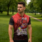 Personalized St. George Illawarra Dragons Zipper Polo Shirt Easter Mascot - Colorful Eggs Cartoon Style