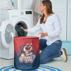 Personalized Sydney Roosters Laundry Basket Easter Mascot - Colorful Eggs Cartoon Style
