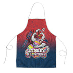 Personalized Sydney Roosters Apron Easter Mascot - Colorful Eggs Cartoon Style