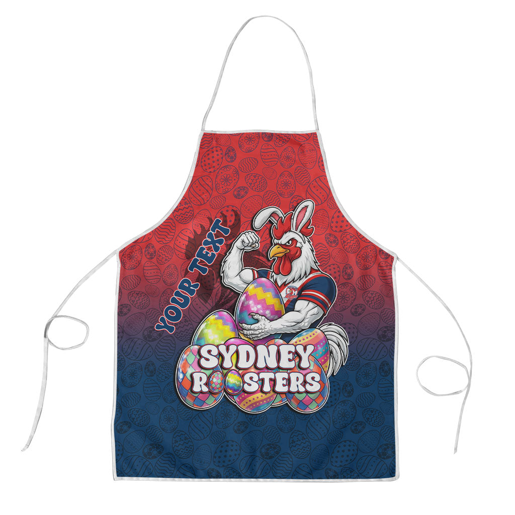 Personalized Sydney Roosters Apron Easter Mascot - Colorful Eggs Cartoon Style