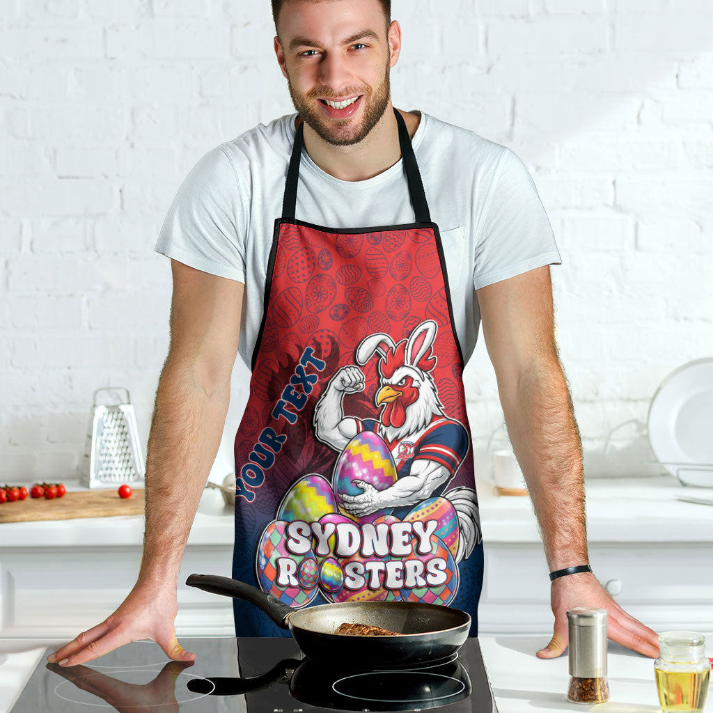 Personalized Sydney Roosters Apron Easter Mascot - Colorful Eggs Cartoon Style