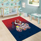 Personalized Sydney Roosters Area Rug Easter Mascot - Colorful Eggs Cartoon Style