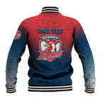 Personalized Sydney Roosters Baseball Jacket Easter Mascot - Colorful Eggs Cartoon Style
