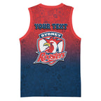 Personalized Sydney Roosters Basketball Jersey Easter Mascot - Colorful Eggs Cartoon Style