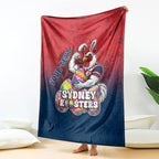 Personalized Sydney Roosters Blanket Easter Mascot - Colorful Eggs Cartoon Style