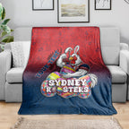 Personalized Sydney Roosters Blanket Easter Mascot - Colorful Eggs Cartoon Style