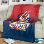 Personalized Sydney Roosters Blanket Easter Mascot - Colorful Eggs Cartoon Style