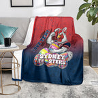 Personalized Sydney Roosters Blanket Easter Mascot - Colorful Eggs Cartoon Style