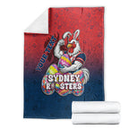 Personalized Sydney Roosters Blanket Easter Mascot - Colorful Eggs Cartoon Style