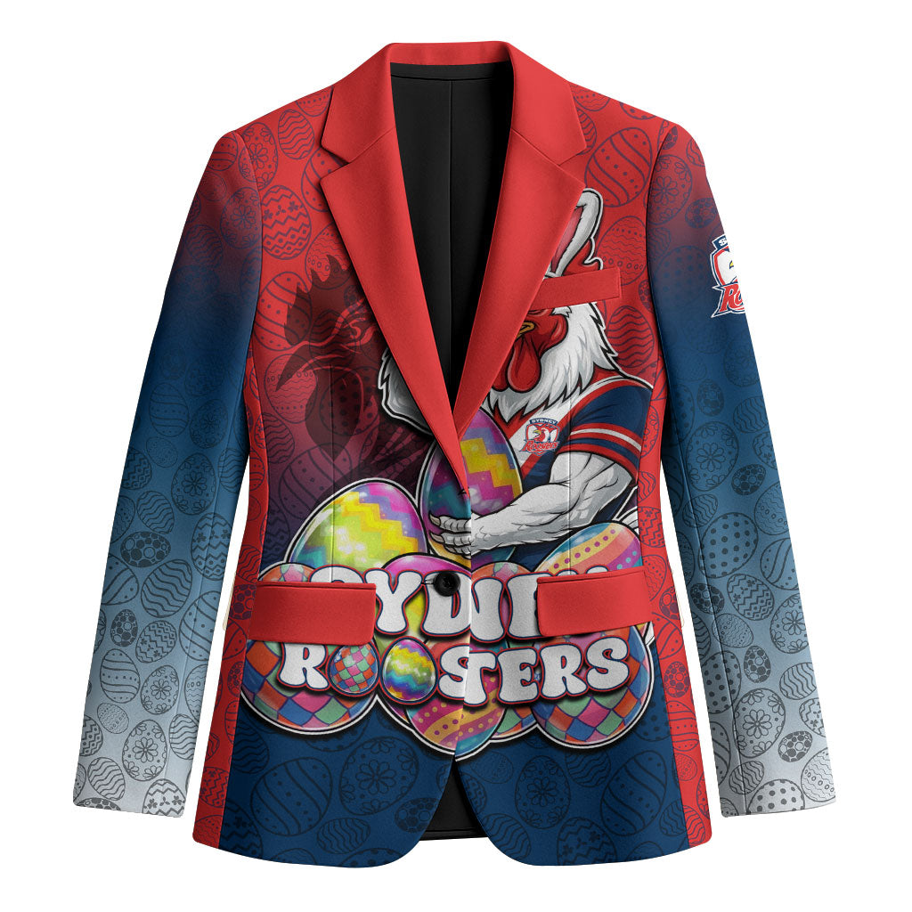 Personalized Sydney Roosters Blazer Easter Mascot - Colorful Eggs Cartoon Style