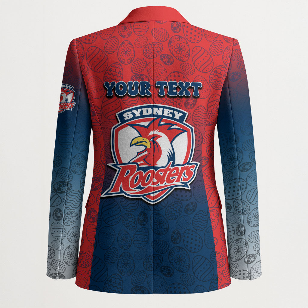 Personalized Sydney Roosters Blazer Easter Mascot - Colorful Eggs Cartoon Style