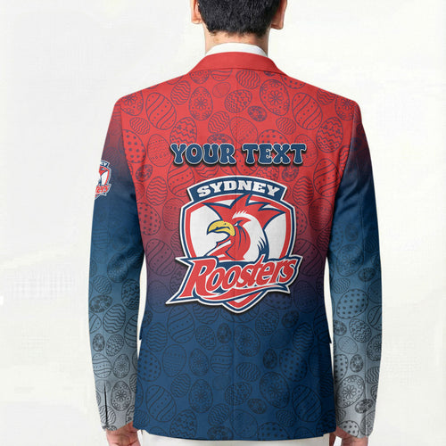 Personalized Sydney Roosters Blazer Easter Mascot - Colorful Eggs Cartoon Style