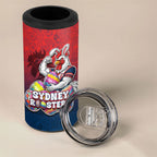 Personalized Sydney Roosters 4 in 1 Can Cooler Tumbler Easter Mascot - Colorful Eggs Cartoon Style