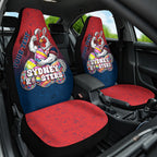 Personalized Sydney Roosters Car Seat Cover Easter Mascot - Colorful Eggs Cartoon Style