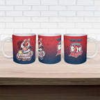 Personalized Sydney Roosters Ceramic Mug Easter Mascot - Colorful Eggs Cartoon Style
