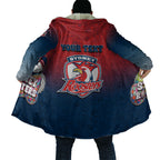 Personalized Sydney Roosters Cloak Easter Mascot - Colorful Eggs Cartoon Style