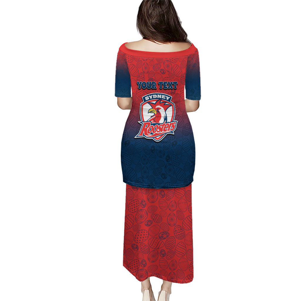 Personalized Sydney Roosters Family Matching Puletasi and Hawaiian Shirt Easter Mascot - Colorful Eggs Cartoon Style
