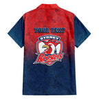 Personalized Sydney Roosters Family Matching Tank Maxi Dress and Hawaiian Shirt Easter Mascot - Colorful Eggs Cartoon Style