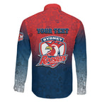 Personalized Sydney Roosters Family Matching Tank Maxi Dress and Hawaiian Shirt Easter Mascot - Colorful Eggs Cartoon Style