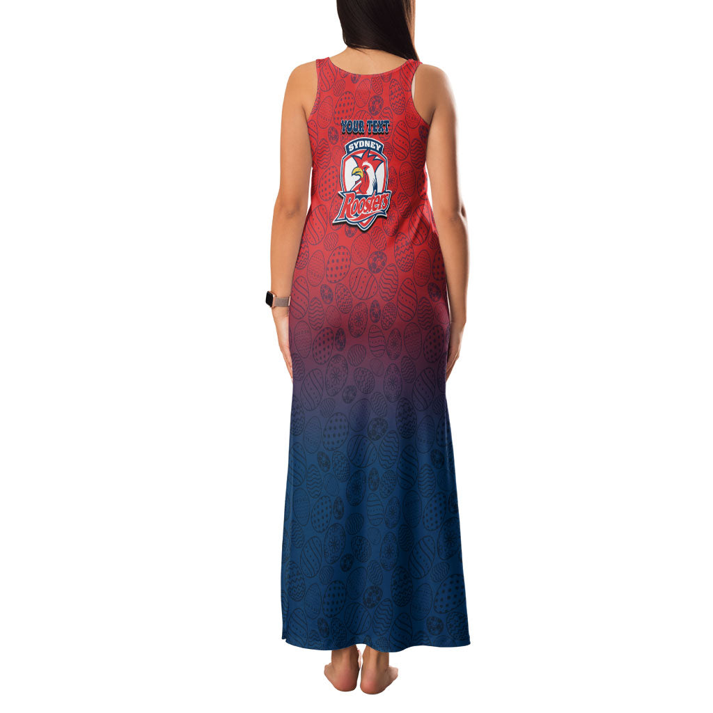Personalized Sydney Roosters Family Matching Tank Maxi Dress and Hawaiian Shirt Easter Mascot - Colorful Eggs Cartoon Style