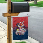 Personalized Sydney Roosters Garden Flag Easter Mascot - Colorful Eggs Cartoon Style