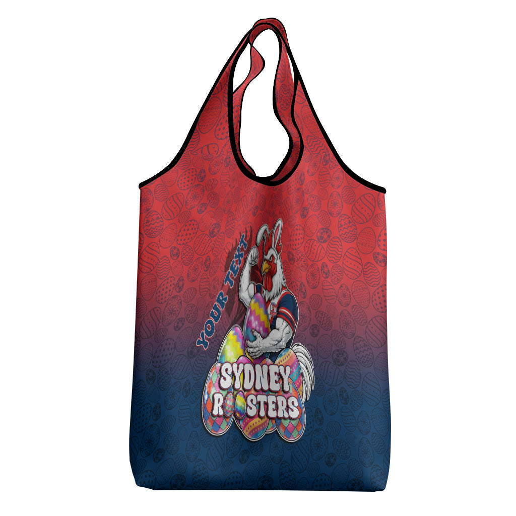 Personalized Sydney Roosters Grocery Bag Easter Mascot - Colorful Eggs Cartoon Style