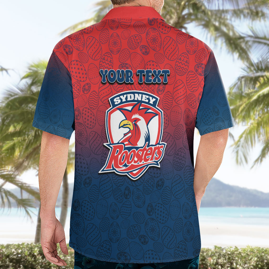 Personalized Sydney Roosters Hawaiian Shirt Easter Mascot - Colorful Eggs Cartoon Style