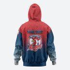Personalized Sydney Roosters Hoodie Easter Mascot - Colorful Eggs Cartoon Style