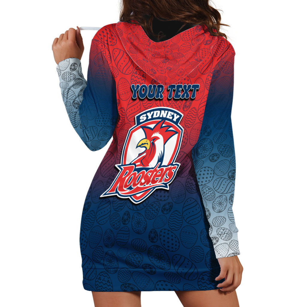 Personalized Sydney Roosters Hoodie Dress Easter Mascot - Colorful Eggs Cartoon Style