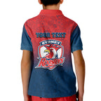 Personalized Sydney Roosters Kid Polo Shirt Easter Mascot - Colorful Eggs Cartoon Style