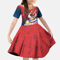 Personalized Sydney Roosters Kid Short Sleeve Dress Easter Mascot - Colorful Eggs Cartoon Style