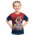 Personalized Sydney Roosters Kid T Shirt Easter Mascot - Colorful Eggs Cartoon Style