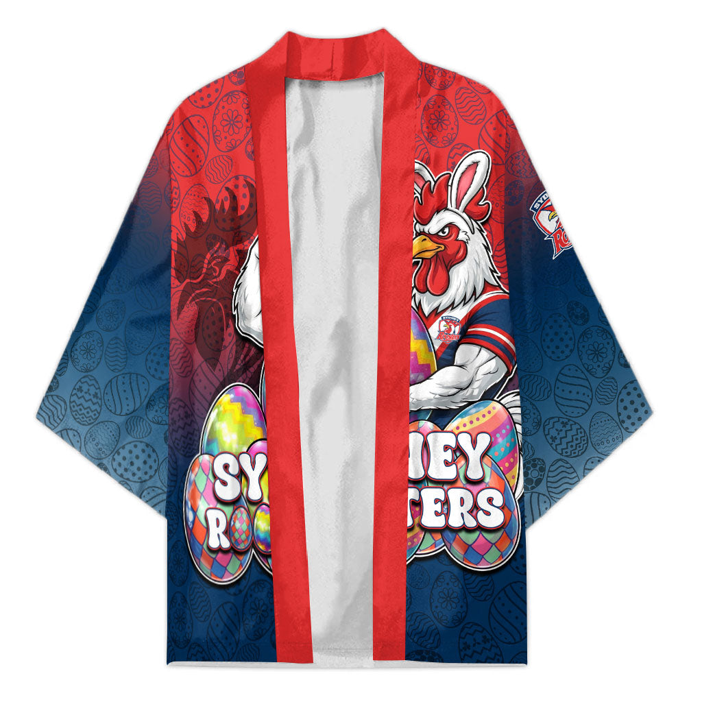 Personalized Sydney Roosters Kimono Easter Mascot - Colorful Eggs Cartoon Style