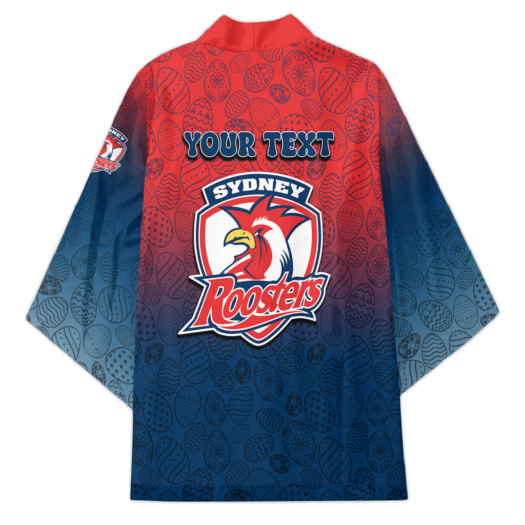 Personalized Sydney Roosters Kimono Easter Mascot - Colorful Eggs Cartoon Style