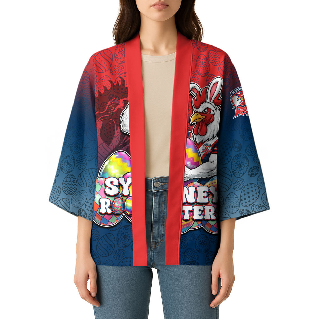 Personalized Sydney Roosters Kimono Easter Mascot - Colorful Eggs Cartoon Style