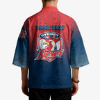 Personalized Sydney Roosters Kimono Easter Mascot - Colorful Eggs Cartoon Style