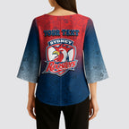 Personalized Sydney Roosters Kimono Sleeve Blouse Easter Mascot - Colorful Eggs Cartoon Style