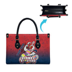 Personalized Sydney Roosters Leather Bag Easter Mascot - Colorful Eggs Cartoon Style
