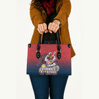 Personalized Sydney Roosters Leather Bag Easter Mascot - Colorful Eggs Cartoon Style