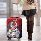 Personalized Sydney Roosters Luggage Cover Easter Mascot - Colorful Eggs Cartoon Style