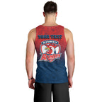 Personalized Sydney Roosters Men Tank Top Easter Mascot - Colorful Eggs Cartoon Style
