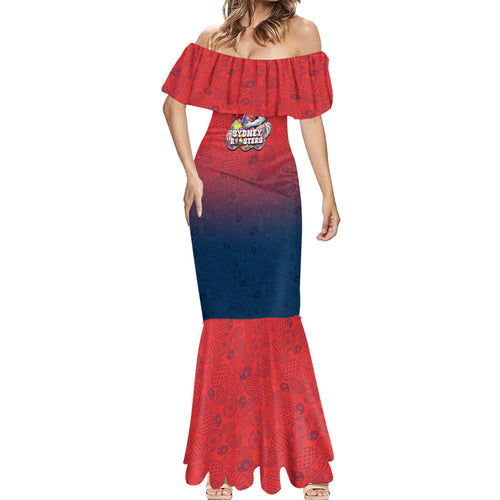 Personalized Sydney Roosters Mermaid Dress Easter Mascot - Colorful Eggs Cartoon Style