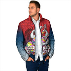 Personalized Sydney Roosters Padded Jacket Easter Mascot - Colorful Eggs Cartoon Style