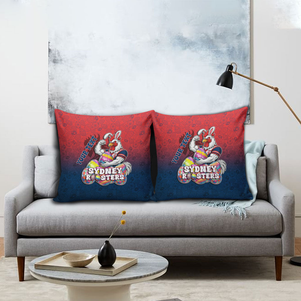 Personalized Sydney Roosters Pillow Cover Easter Mascot - Colorful Eggs Cartoon Style
