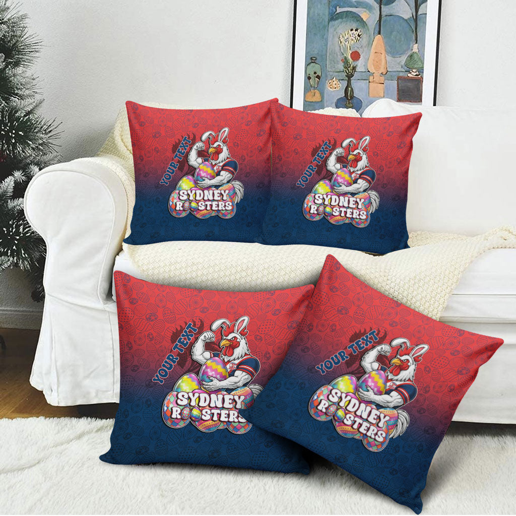 Personalized Sydney Roosters Pillow Cover Easter Mascot - Colorful Eggs Cartoon Style