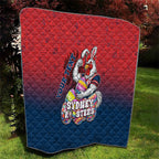 Personalized Sydney Roosters Quilt Easter Mascot - Colorful Eggs Cartoon Style