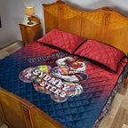 Personalized Sydney Roosters Quilt Bed Set Easter Mascot - Colorful Eggs Cartoon Style