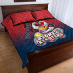 Personalized Sydney Roosters Quilt Bed Set Easter Mascot - Colorful Eggs Cartoon Style