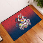 Personalized Sydney Roosters Rubber Doormat Easter Mascot - Colorful Eggs Cartoon Style